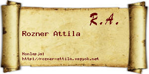Rozner Attila névjegykártya