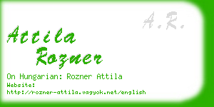 attila rozner business card